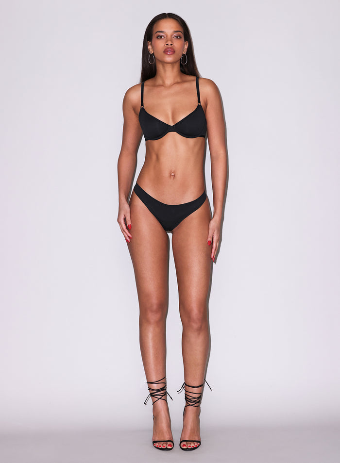 Le Stretch Micro Demi Bra-black