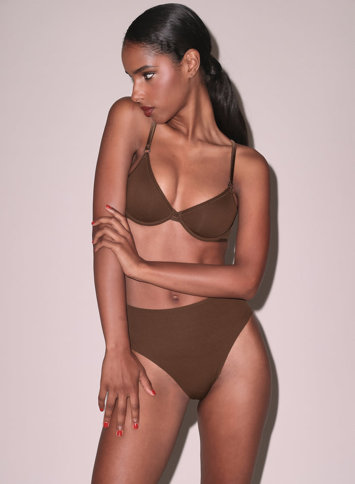 Le Stretch Micro High Waist Brief-cocoa