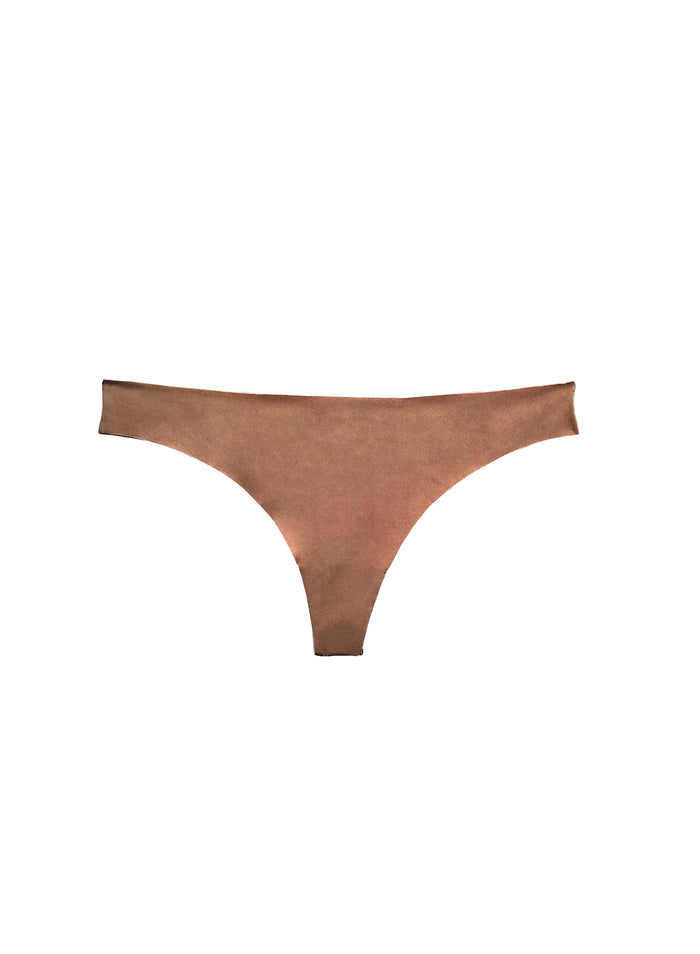 Le Stretch Micro Thong-caramel-flat