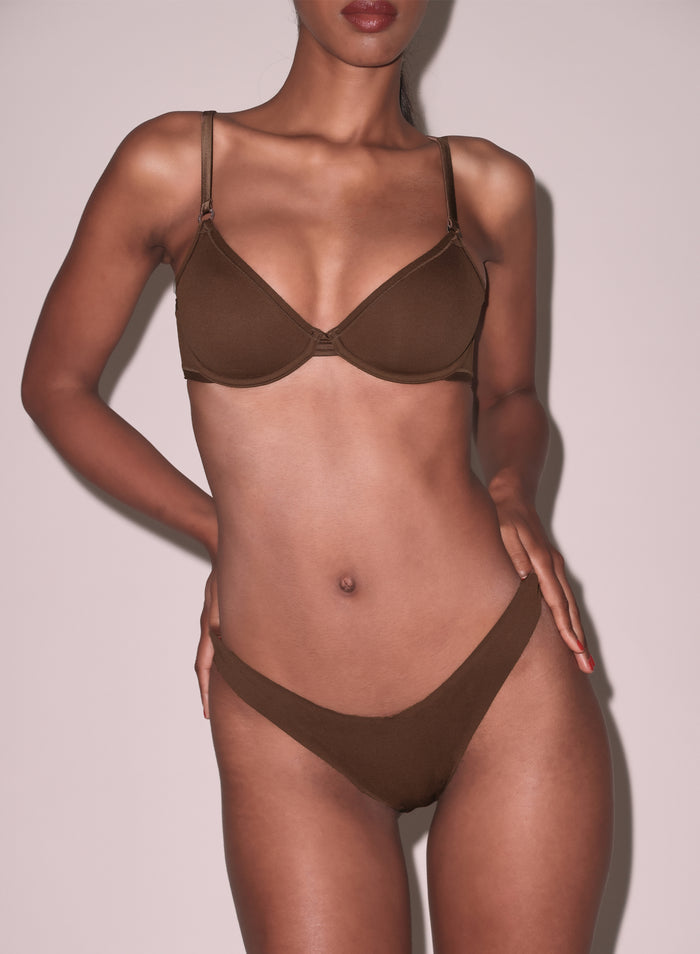 Le Stretch Micro Thong-cocoa