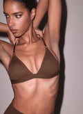 Le Stretch Micro Triangle Bra-cocoa-Fleur du Mal