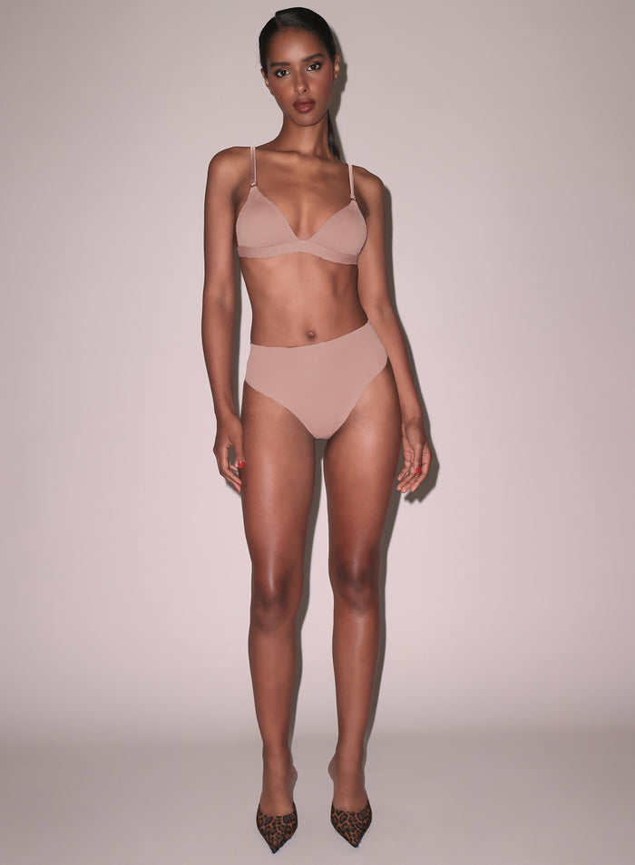 Le Stretch Micro Triangle Bra-tan