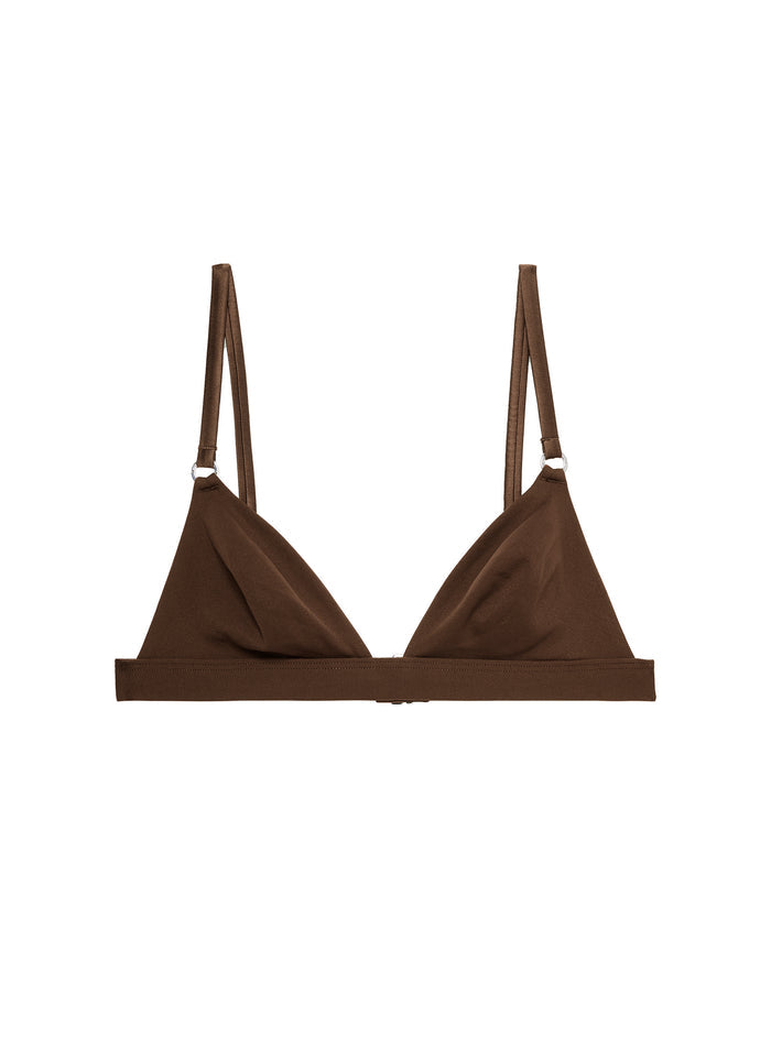 Le Stretch Micro Triangle Bra-cocoa-flat