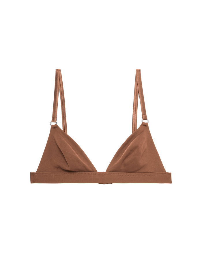 Le Stretch Micro Triangle Bra-caramel-flat