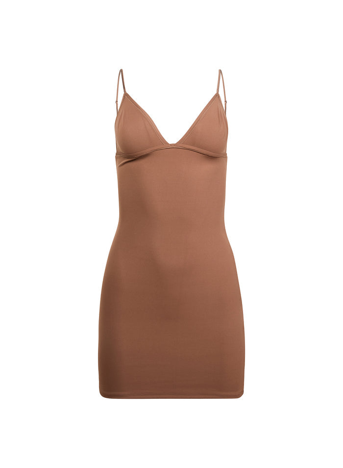 Le Stretch Micro Triangle Slip-caramel-flat