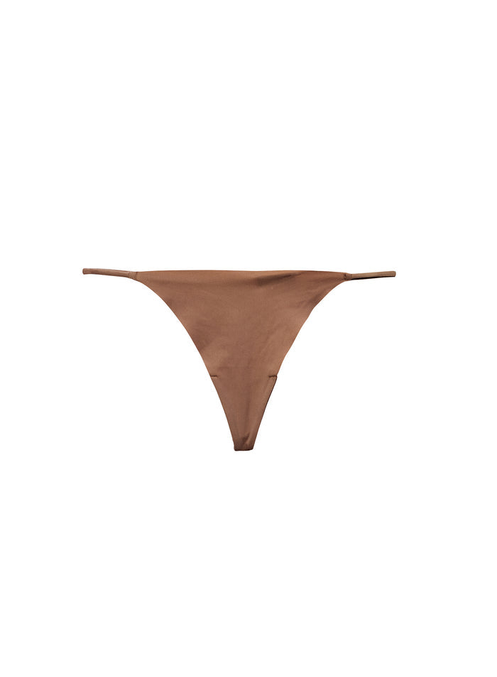 Le Stretch Micro V-String-caramel-flat