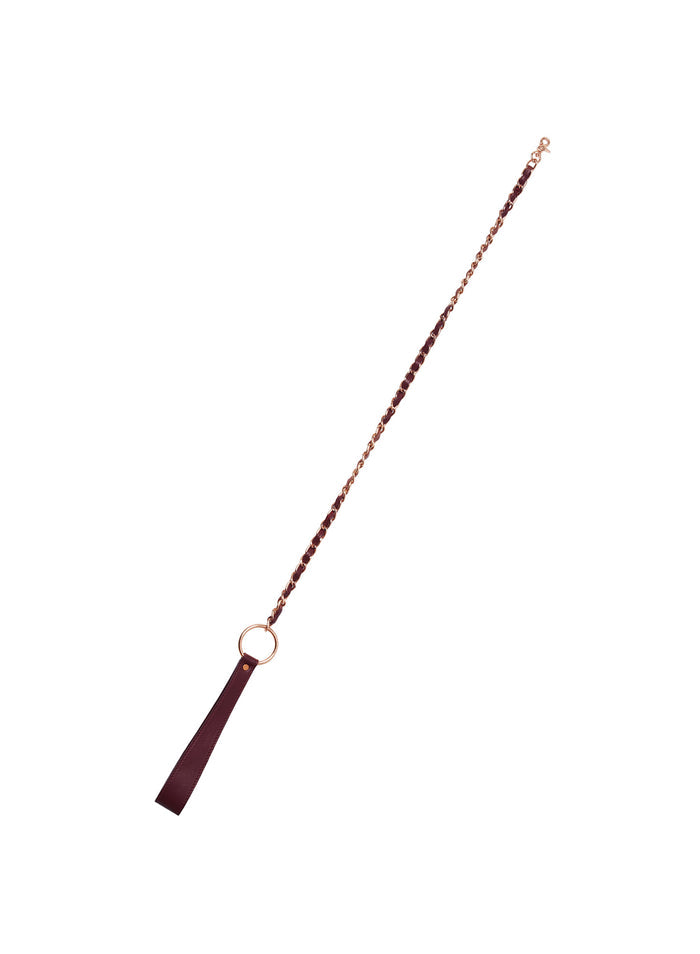 Leather Lead-bordeaux-flat