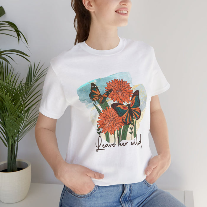 Leave Her Wild Floral Butterfly Tee