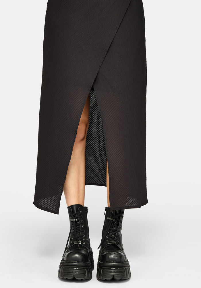 Lila Asymmetric Stripe Midaxi Dress