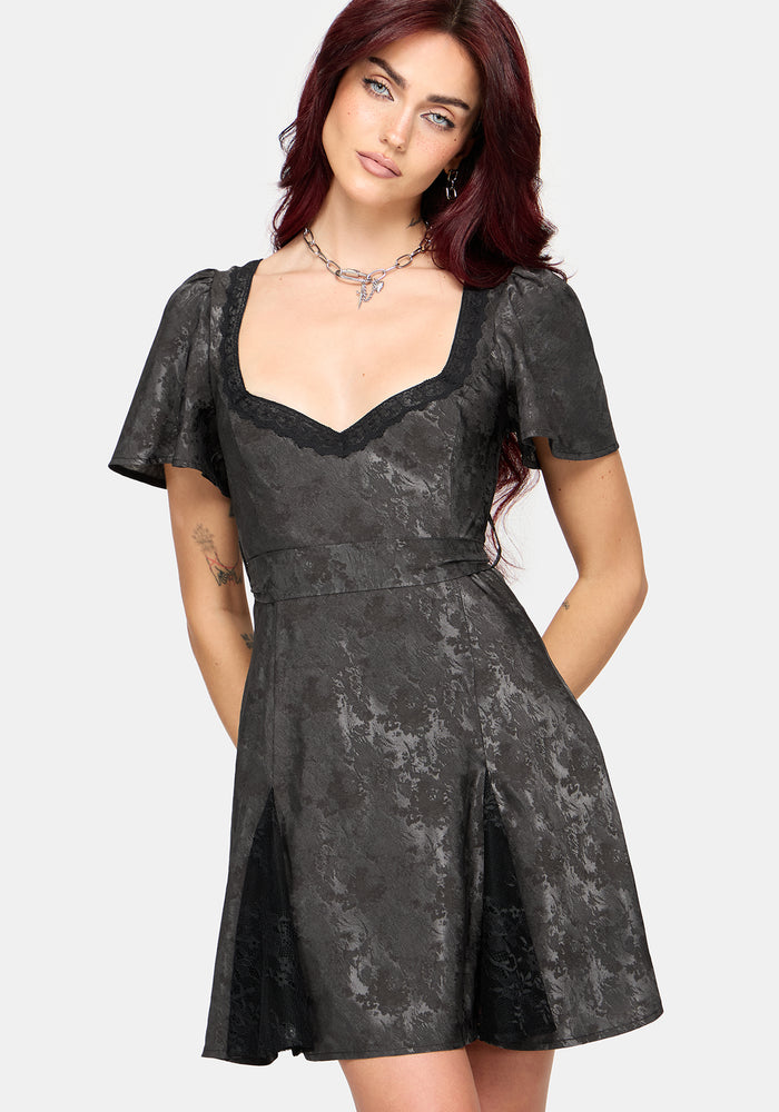 Lili Jacquard Lace Godet Mini Dress