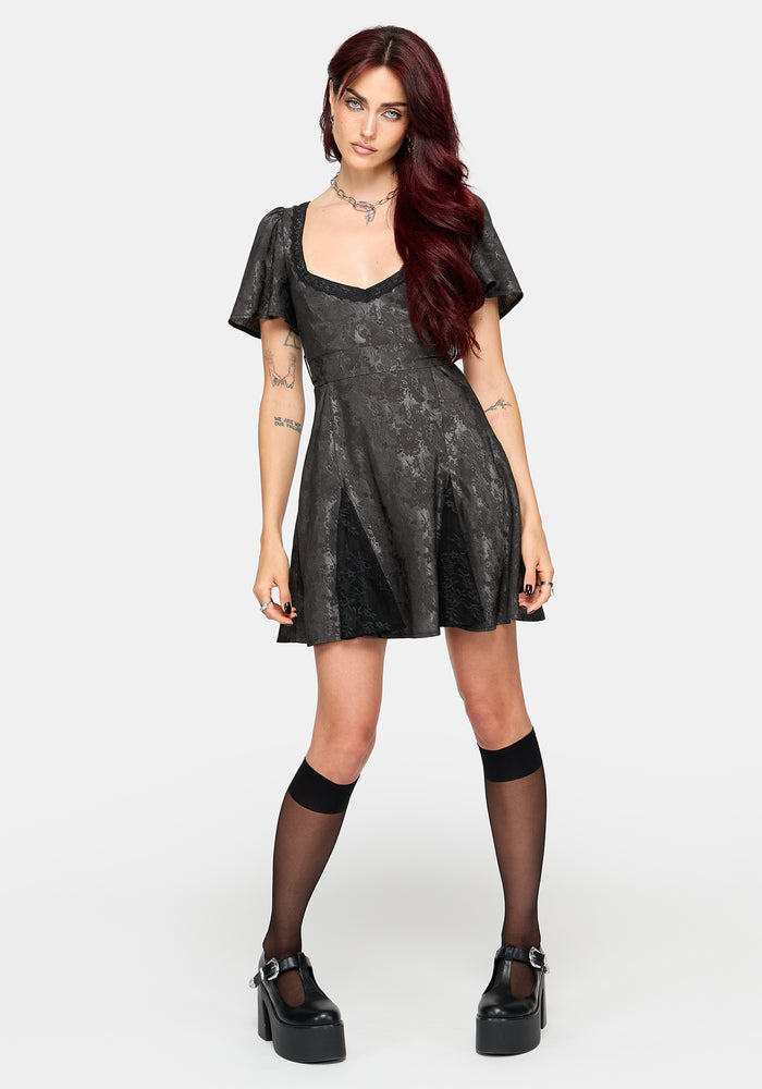Lili Jacquard Lace Godet Mini Dress