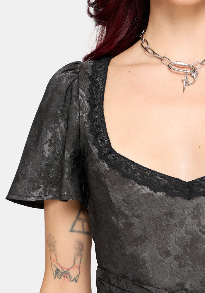 Lili Jacquard Lace Godet Mini Dress