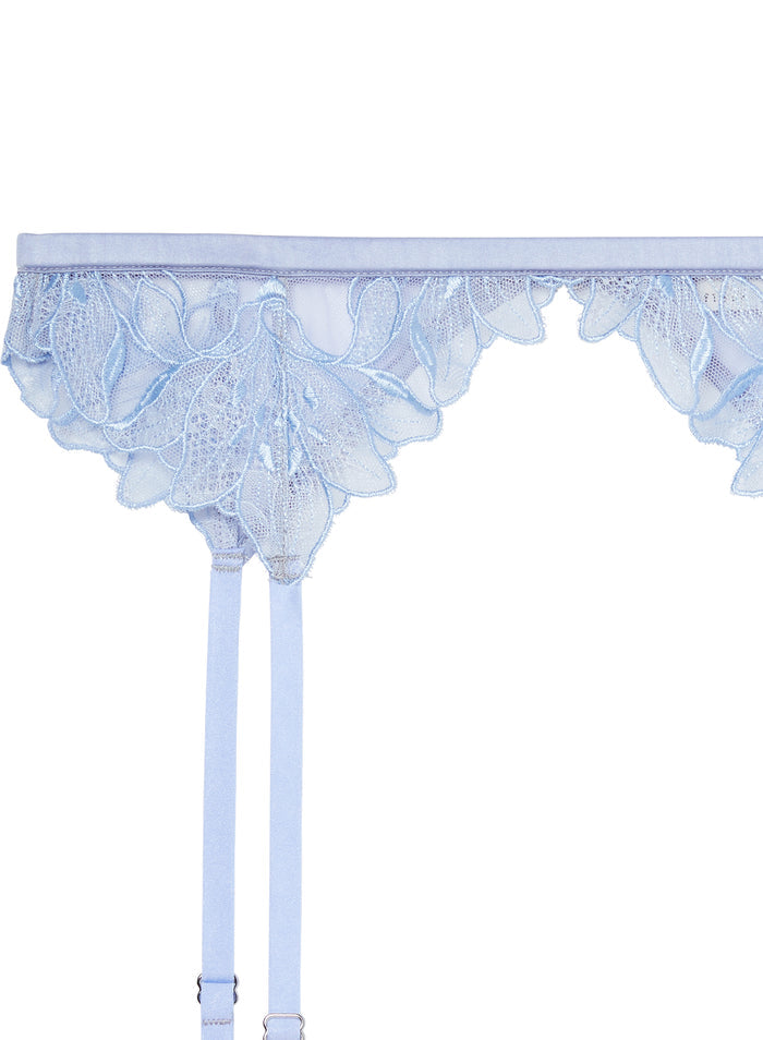 Lily Embroidery Garter Belt-pastel sky-flat