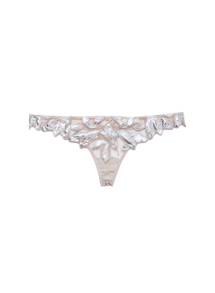 Lily Embroidery Hipster Thong-platinum-flat