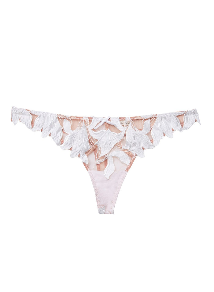 Lily Embroidery Hipster Thong-ivory-flat