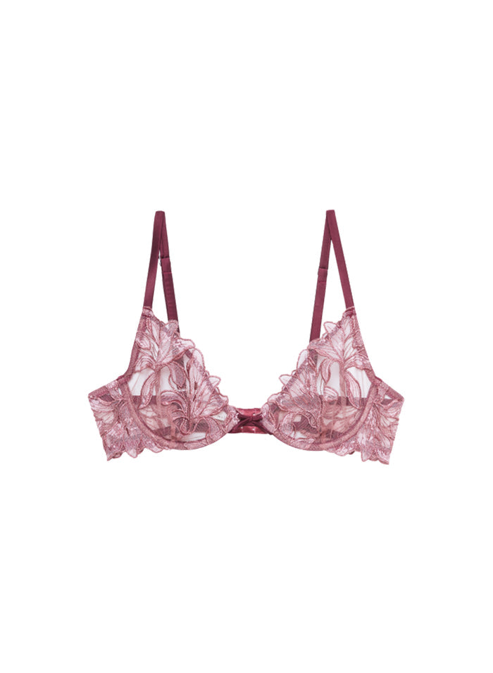 Lily Embroidery Plunge Demi Bra-amarena-flat