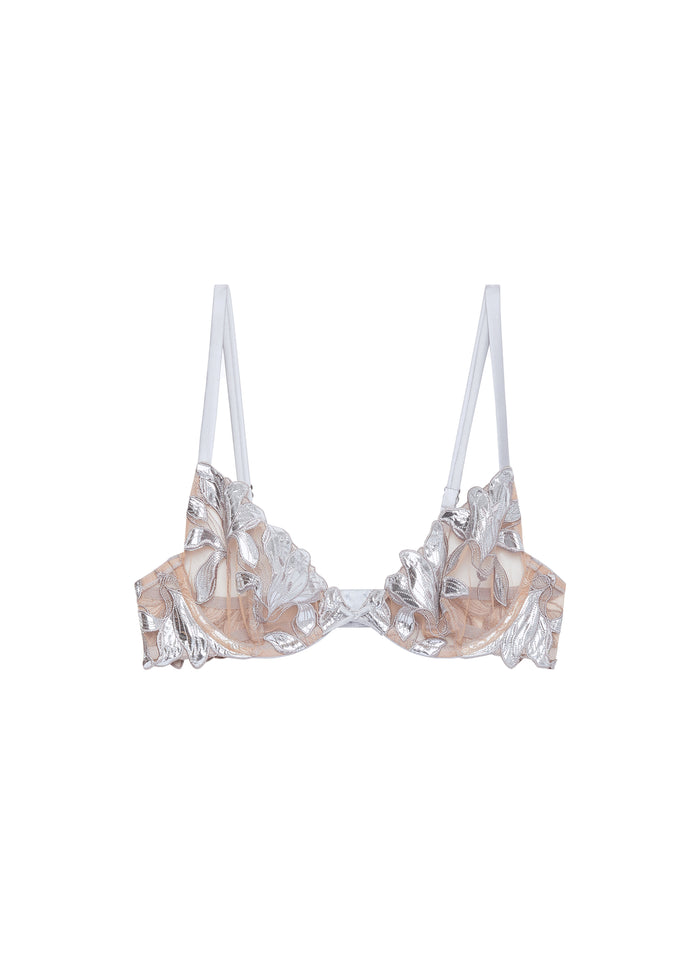 Lily Embroidery Plunge Demi Bra-platinum-flat
