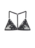 Lily Embroidery Racer Triangle Bra-black-Fleur du Mal-flat