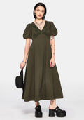 Limos Dobby Check Embroidered Midaxi Dress