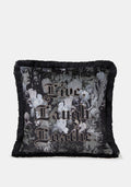 Live Laugh Loathe Velvet Embroidered Cushion