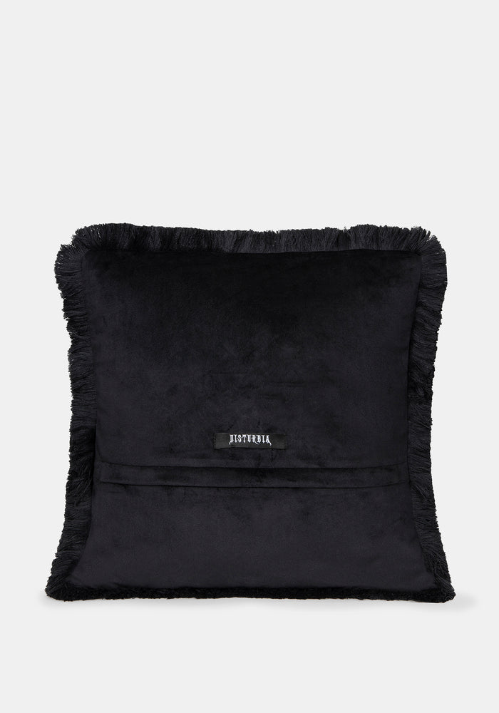 Live Laugh Loathe Velvet Embroidered Cushion