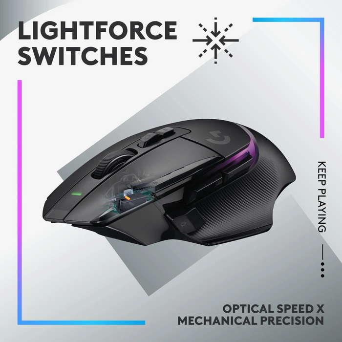 Logitech G502 X PLUS Lightspeed Wireless Optical Mouse Black - شركة القيم العالمية للحاسبات
