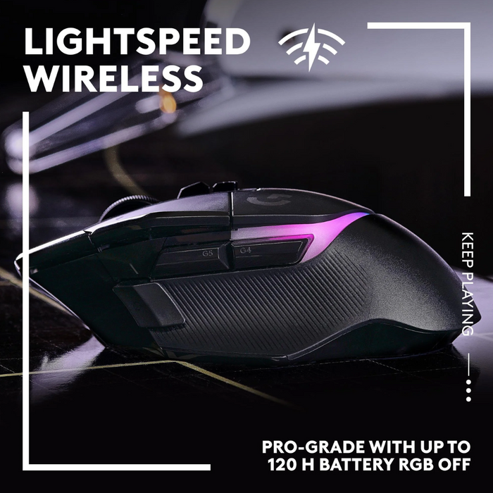 Logitech G502 X PLUS Lightspeed Wireless Optical Mouse Black - شركة القيم العالمية للحاسبات