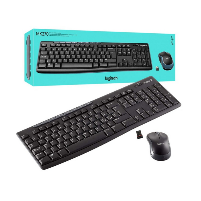 Logitech MK270 Wireless Keyboard and Mouse Combo - شركة القيم العالمية للحاسبات