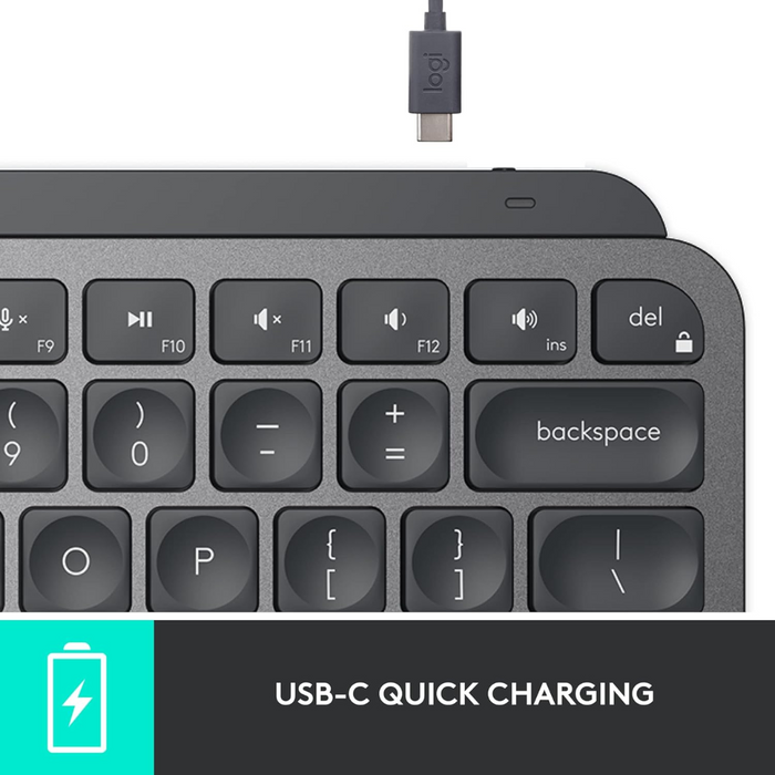 Logitech MX Keys Mini Wireless Keyboard - Graphite - شركة القيم العالمية للحاسبات