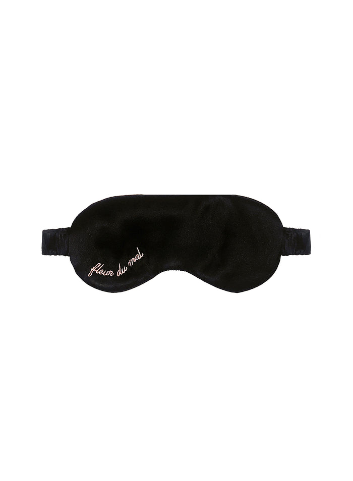 Logo Silk Eye Mask-black-Fleur du Mal-flat