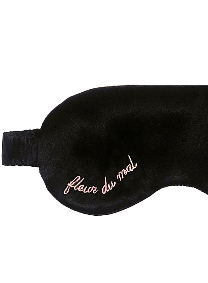 Logo Silk Eye Mask-black-flat