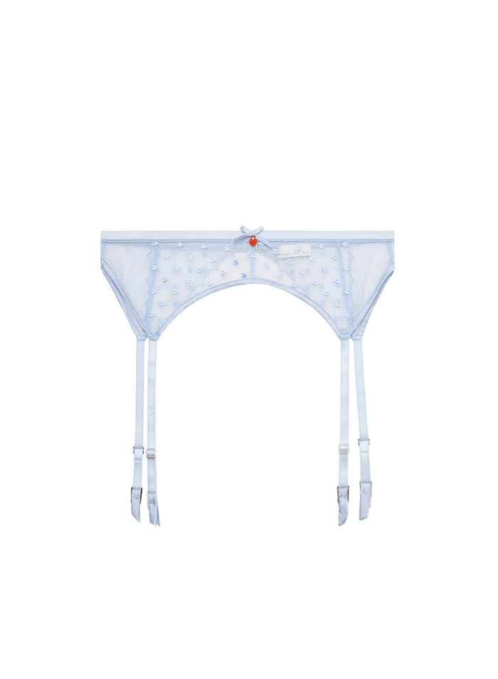 Love Lock Embroidery Garter Belt-forget me not-flat