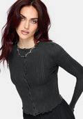 Lucera Pointelle Long Sleeve Cardigan