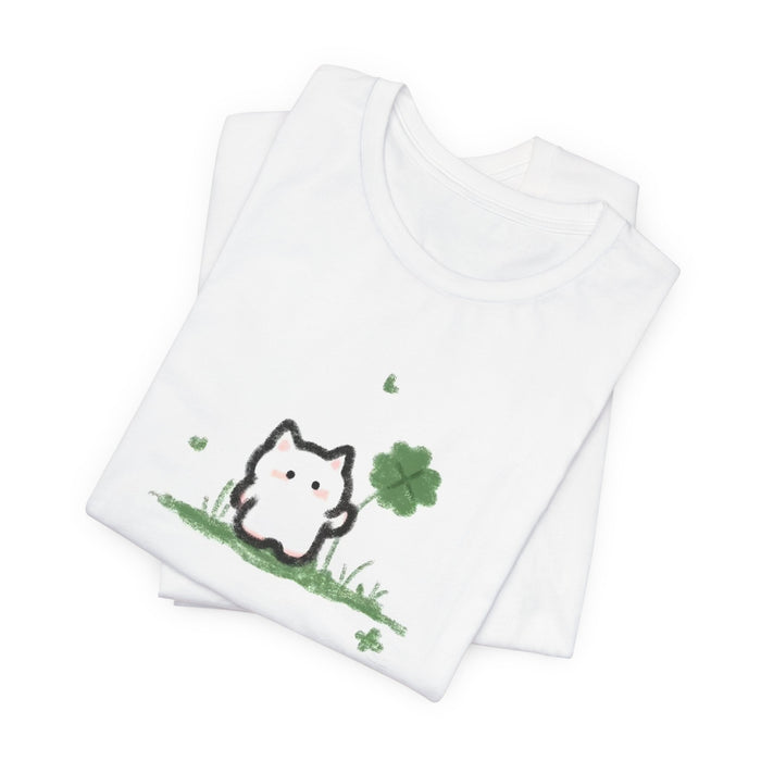 Lucky Cat Clover T‑Shirt — Cute St. Patrick’s Day Kitty Tee