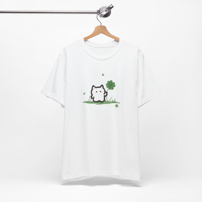 Lucky Cat Clover T‑Shirt — Cute St. Patrick’s Day Kitty Tee