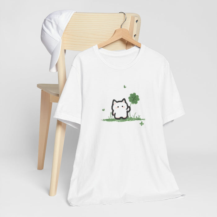 Lucky Cat Clover T‑Shirt — Cute St. Patrick’s Day Kitty Tee