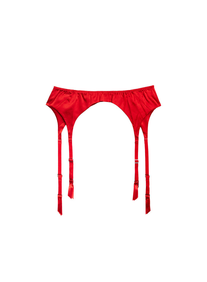 Luxe Classic Garter Belt-rouge-flat
