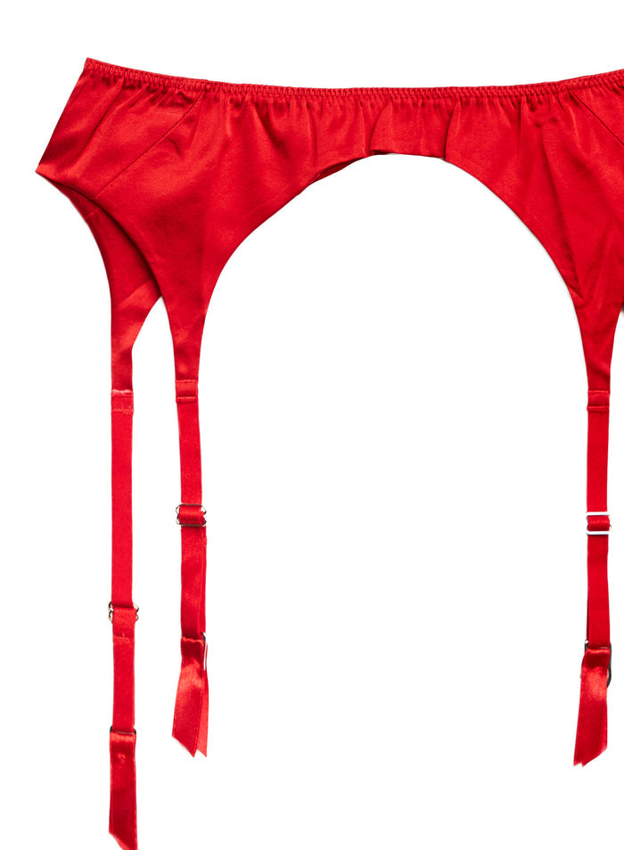 Luxe Classic Garter Belt-rouge-flat