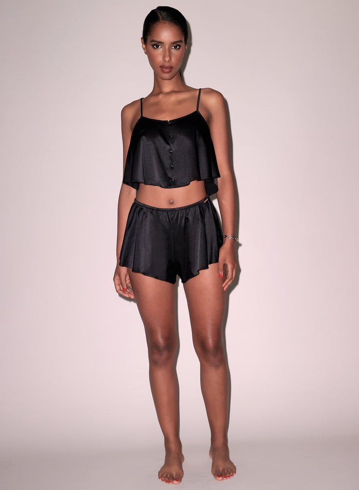 Luxe Flutter Cami-black