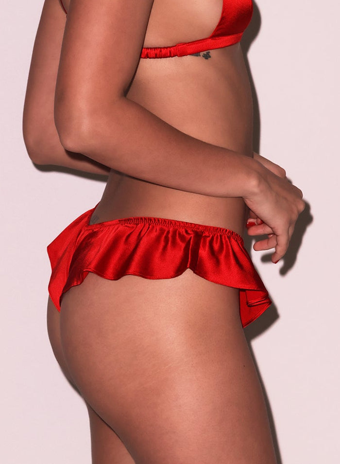 Luxe Triangle Bra-rouge