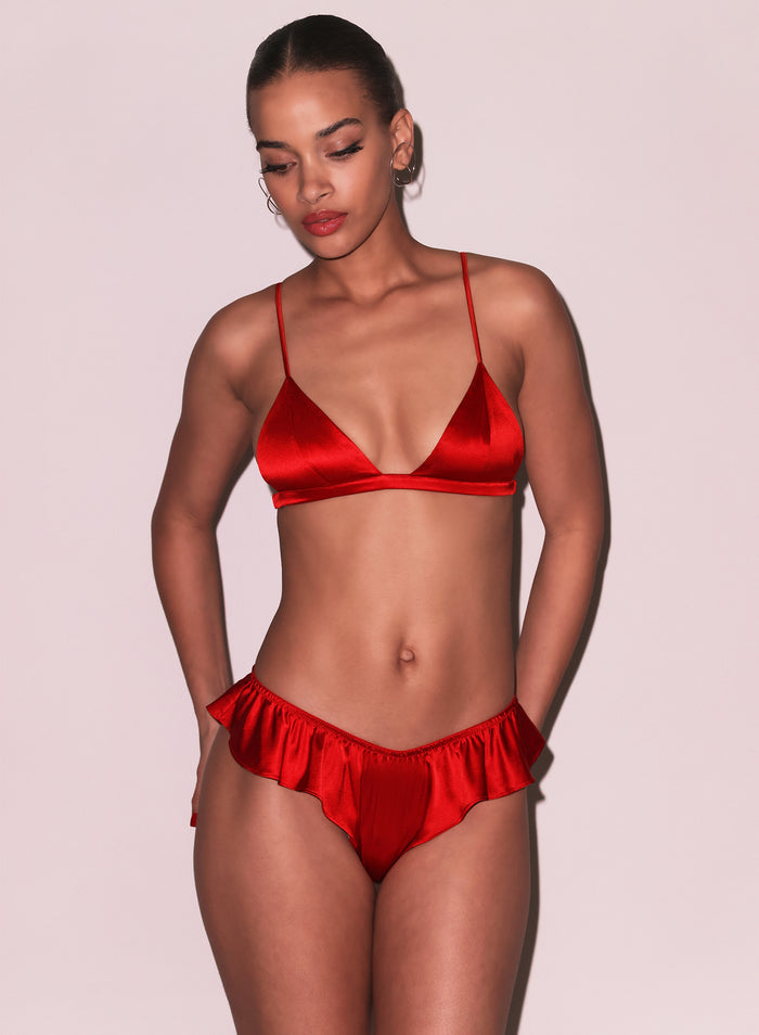 Luxe Triangle Bra-rouge