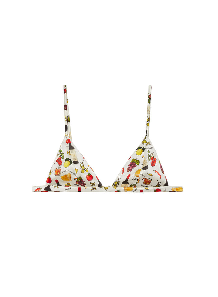 Luxe Triangle Bra-ivory ciao amore print-flat