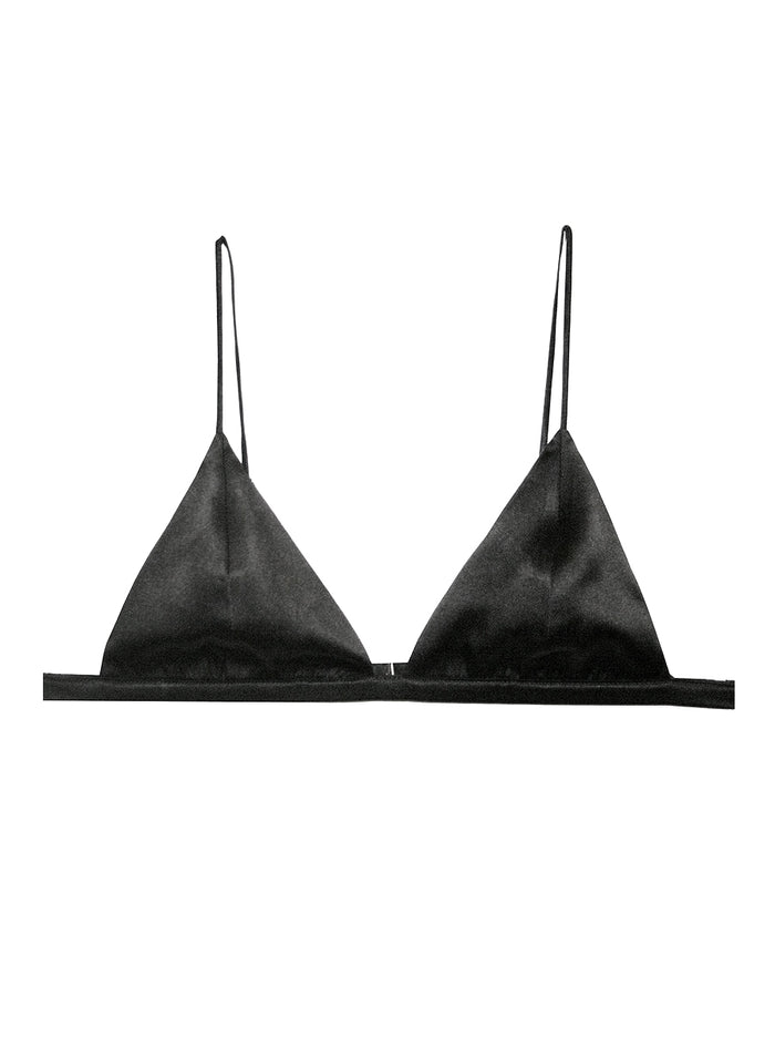 Luxe Triangle Bra-black-flat