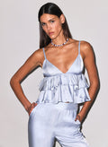 Luxe Twill Ruffle Cami-ice queen-Fleur du Mal