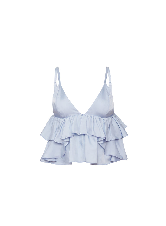 Luxe Twill Ruffle Cami-ice queen
