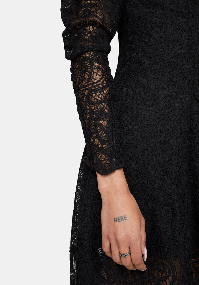 Lyra High Neck Lace Mini Dress