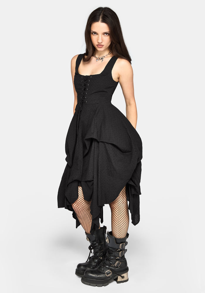 Lyx Hitched Skirt Cotton Midi Dress