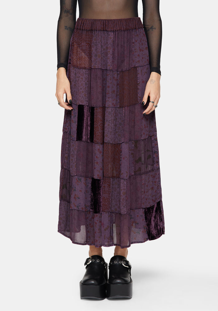 Mabel Floral Printed Patchwork Skirt