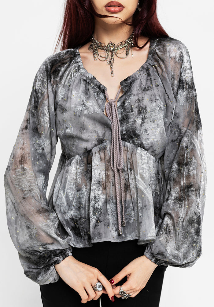 Maddie Keyhole Chiffon Halter Blouse