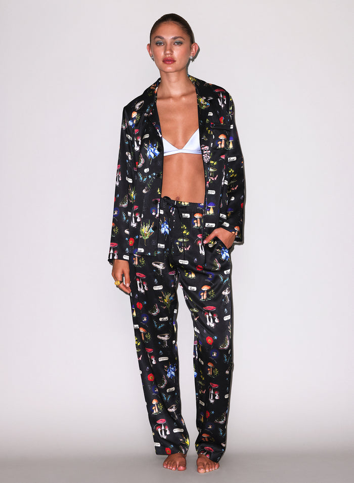 Magical Mushroom PJ Top-mushroom print-flat